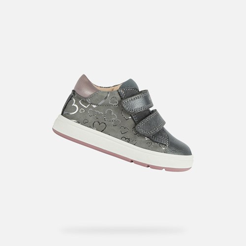 Geox Biglia Sneakers Baby Dunkelgrau Dunkelrosa | 618043FVZ