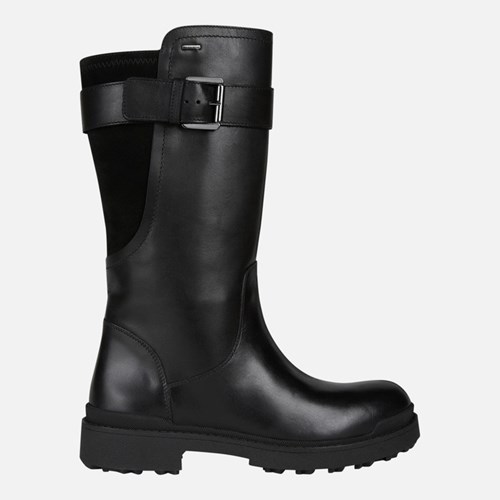 Geox Nevegal Abx Biker Boots Damen Schwarz | 156984LPE