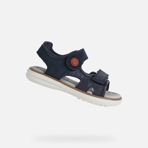 Geox Sandal Maratea Sandalen Jungen Navy Dunkelrot | 610594AWD