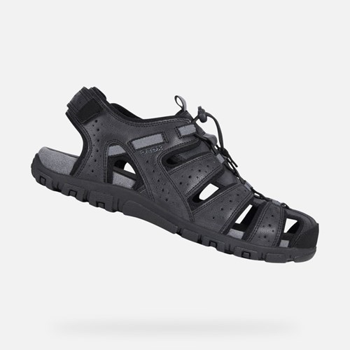 Geox Strada Sandalen Herren Schwarz | 931760BPJ