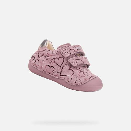 Geox Tutim Sneakers Baby Dunkelrosa Silber | 216734DPH