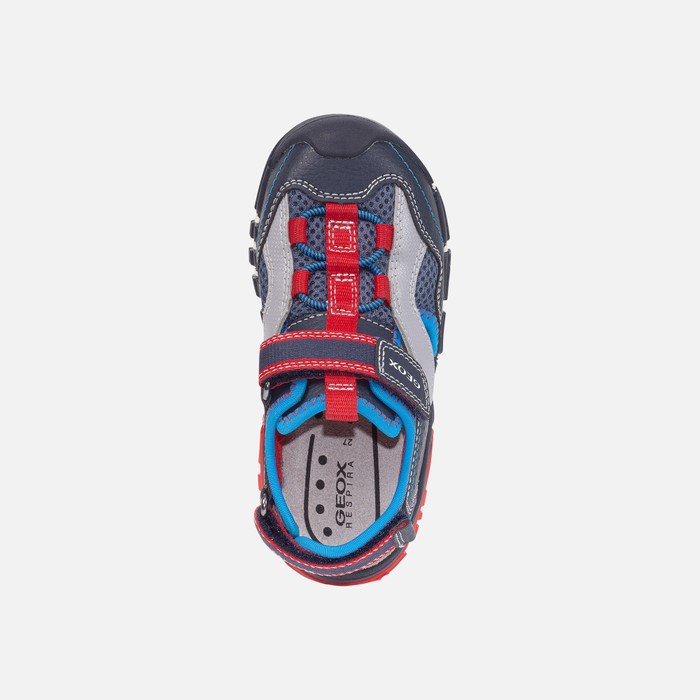 Geox Sandal Dynomix Sandalen Jungen Navy Rot | 864913NCY